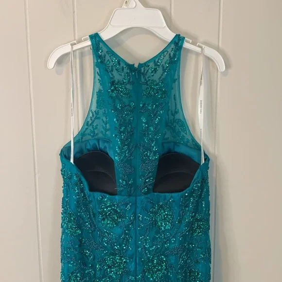 sherri hill beaded mermaid dress Sherri Hill 56313 Deep V Illusion Neckline Mermaid Fitted Sequin Lace  Evening Gown main image 0